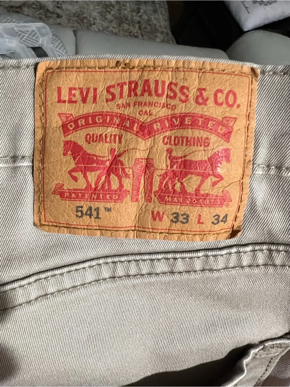 Men’s Levi Strauss & Co No 541 Tan Jeans